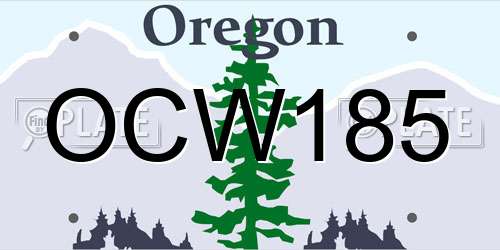 OCW185 Oregon License Plate