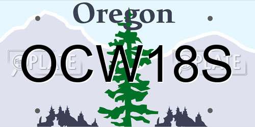 OCW18S Oregon License Plate