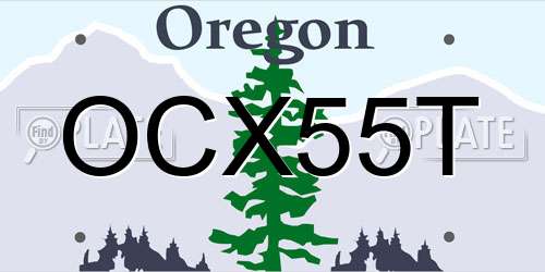 OCX55T Oregon License Plate