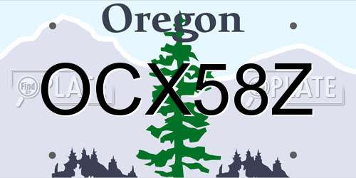 OCX58Z Oregon License Plate
