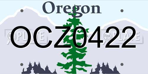OCZ0422 Oregon License Plate