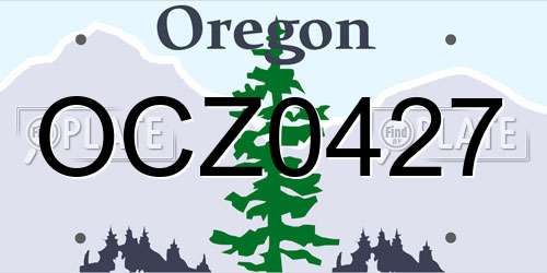 OCZ0427 Oregon License Plate