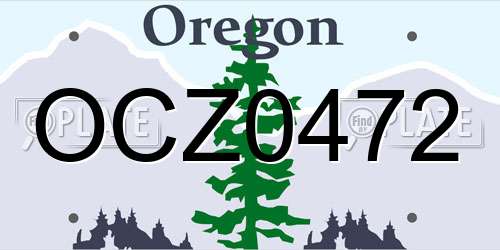 OCZ0472 Oregon License Plate