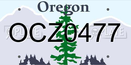 OCZ0477 Oregon License Plate