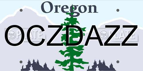 OCZDAZZ Oregon License Plate