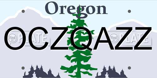 OCZQAZZ Oregon License Plate
