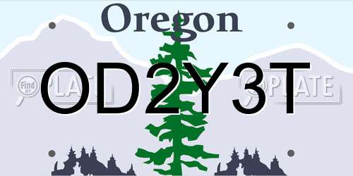 OD2Y3T Oregon License Plate