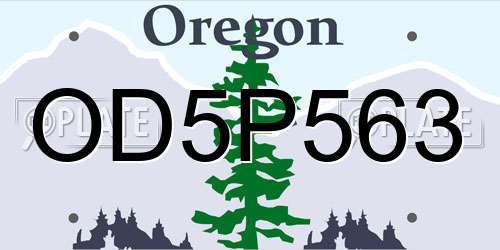 OD5P563 Oregon License Plate