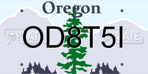 OD8T5I Oregon License Plate