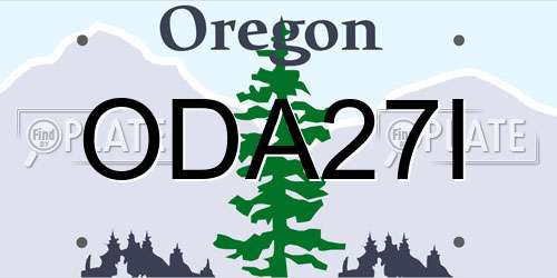 ODA27I Oregon License Plate