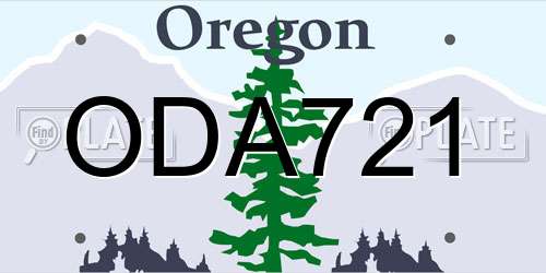 ODA721 Oregon License Plate