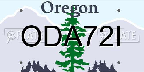 ODA72I Oregon License Plate