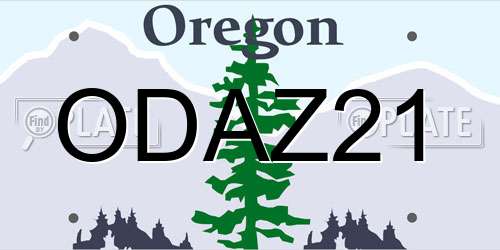 ODAZ21 Oregon License Plate