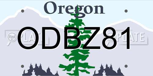 ODBZ81 Oregon License Plate