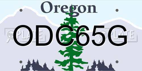 ODC65G Oregon License Plate