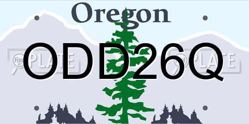 ODD26Q Oregon License Plate