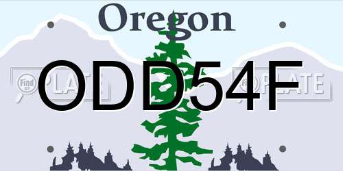 ODD54F Oregon License Plate
