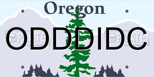 ODDDIDC Oregon License Plate
