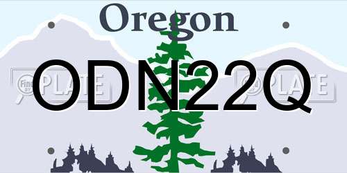 ODN22Q Oregon License Plate