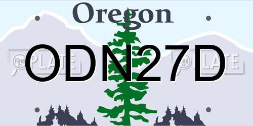 ODN27D Oregon License Plate