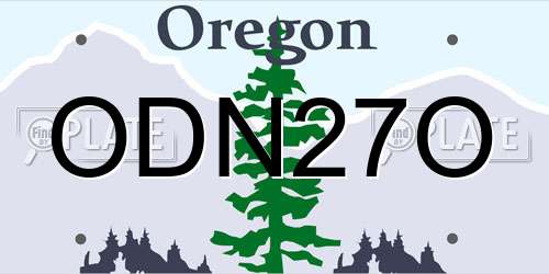 ODN27O Oregon License Plate