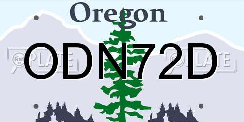 ODN72D Oregon License Plate