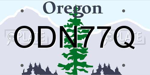 ODN77Q Oregon License Plate
