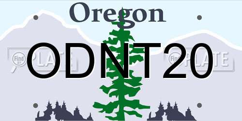 ODNT20 Oregon License Plate