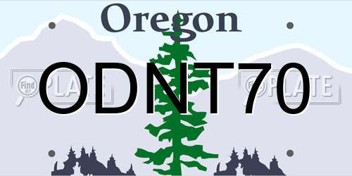 ODNT70 Oregon License Plate