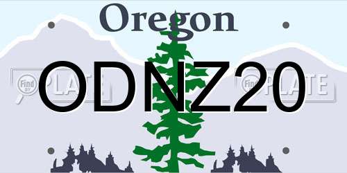 ODNZ20 Oregon License Plate