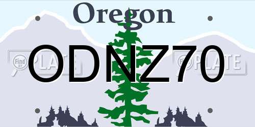 ODNZ70 Oregon License Plate