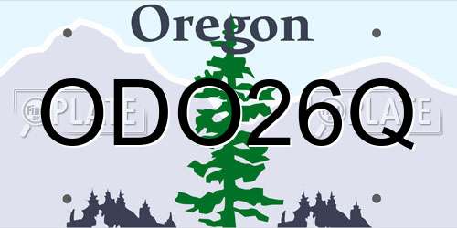 ODO26Q Oregon License Plate