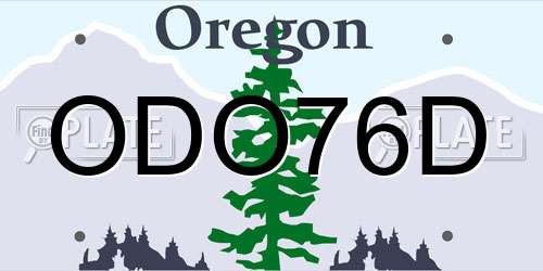 ODO76D Oregon License Plate