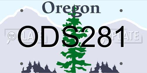 ODS281 Oregon License Plate