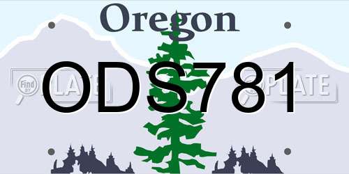 ODS781 Oregon License Plate