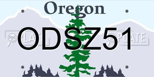 ODSZ51 Oregon License Plate
