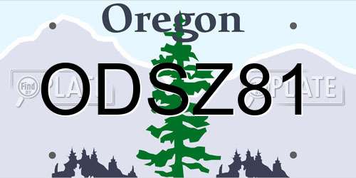ODSZ81 Oregon License Plate