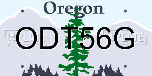 ODT56G Oregon License Plate