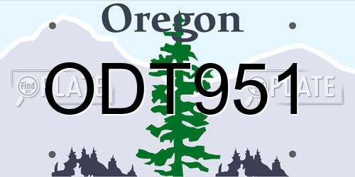 ODT951 Oregon License Plate