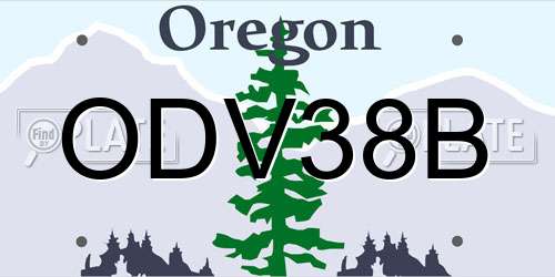 ODV38B Oregon License Plate