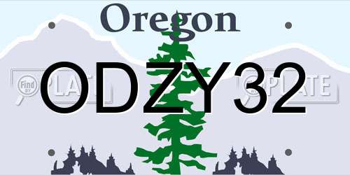ODZY32 Oregon License Plate