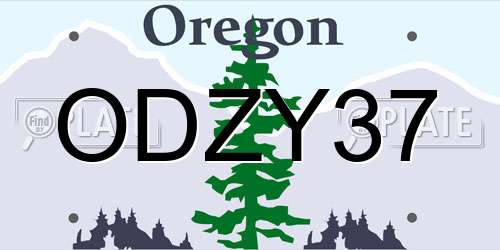 ODZY37 Oregon License Plate