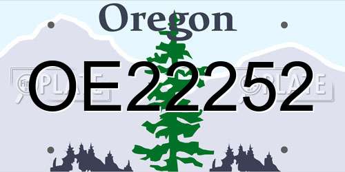 OE22252 Oregon License Plate