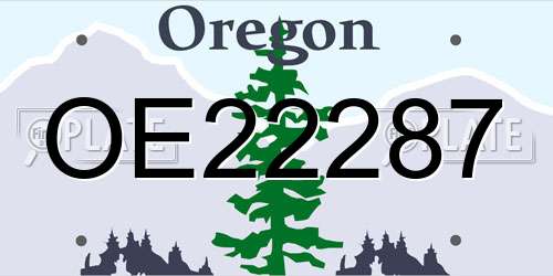 OE22287 Oregon License Plate