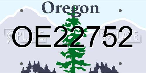 OE22752 Oregon License Plate