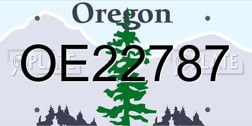 OE22787 Oregon License Plate