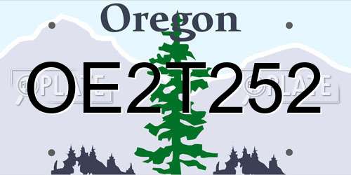 OE2T252 Oregon License Plate