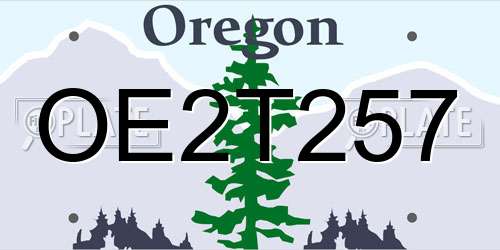 OE2T257 Oregon License Plate