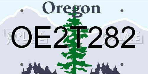 OE2T282 Oregon License Plate