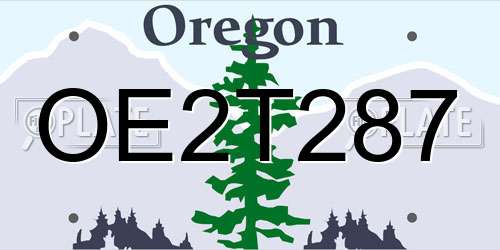 OE2T287 Oregon License Plate